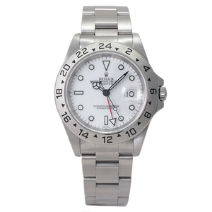 ロレックス メンズ腕時計 エクスプローラー2 自動巻き ステンレススチール ホワイト文字盤 16570 A番 ROLEX