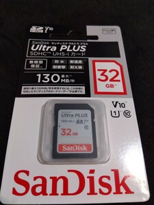新品 SanDisk サンディスク SDHC Ultra PLUS 32GB UHS-I カード ウルトラプラス 130MB SDSDUW3-032G-JNJIN SDカード