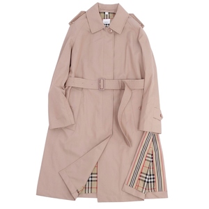 美品 バーバリー BURBERRY コート シングル トレンチコート ライダーコート レディース アウター UK4 ピンクベージュ ch10ol-rm10c12093