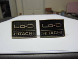 HITACHI　　Lo-D　　スピーカー　　エンブレム　　3cm 　　アルミ製　　ネジ式　　　良好品！　　２個 　②