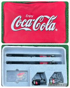 コカコーラ Coca Cola 釣竿リール セット 振り出し竿 スピニングリール グッズ ノベルティ 販促品 バッグ 釣具
