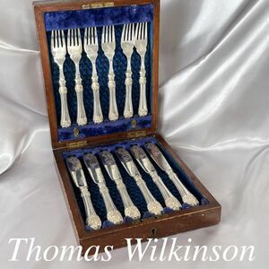 【Thomas Wilkinson & Co】ビクトリアン ナイフ/フォーク 12本 【シルバープレート】 木製ケース