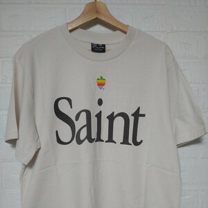 SAINT Mxxxxxx SS TEE/HEART SAINT/WHITE セントマイケル Apple logo Ivory white S size