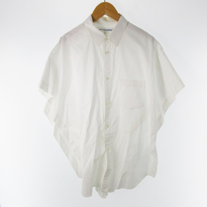 コムデギャルソンシャツ COMME des GARCONS SHIRT マントシャツ ドレスシャツ ポンチョ風 半袖 白 ホワイト コットン M メンズ