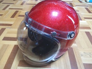 ★美品★Murrey ジェットヘルメット 赤ラメ Lサイズ　リード工業 MR-71 旧車　ビンテージ　レッドラメ　