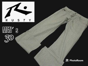 送料無料 メンズ30◇RUSTY◇ソフトデニムパンツ gray