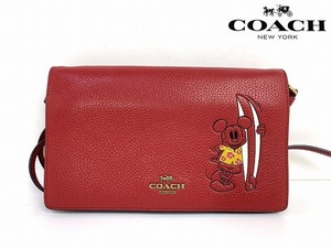 極美品★送料無料★限定モデル COACH コーチ × ディズニー レザー ミッキー ショルダーバッグ ショルダーウォレット