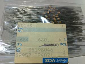 KOA RD16S 1/4w　680KΩ J ±5％ 100本4袋　（8）