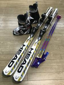 ☆★☆202４最終クリアランスセール！Ｎ278メンズカービング4点セット板 HEAD DEMO 156ｃｍ/ 靴NORDICA 25-25.5ｃｍ/ POLE新品115ｃｍ