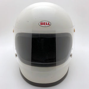 送料無料 BHVシールド付 BELL STAR WHITE 59cm/ベルスター2白ビンテージヘルメット120オンロードフルフェイス族ヘル旧車カフェヘル60s70s