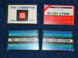 未使用 TDK カセットテープ 4本まとめて 一部包装セロファン破れあり 長期保管品