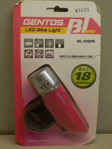 サイクリング　ヘッドライト　即決　ジェントス GENTOS　バイクライト BL-100PK ロードバイク　自転車用　 BL-100PK ピンク