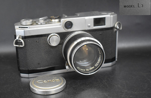 W5-46 【簡易動作確認済み】 CANON キャノン L3 レンジファインダー カメラ CANON LENS 50mm f:1.8 レンズ 現状品