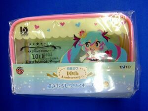 【 タイトーくじ本舗 】　初音ミク 10th Anniversaryくじ　描き下ろしクリアポーチ賞デザイン②　未開封品　2400012690172