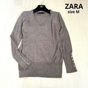 ZARA ザラ　ニット　セーター チャコール　Mサイズ　長袖　冬服　秋服