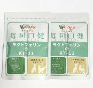ウィズペティ 毎日口健 ラクトフェリン & KT-11 犬猫兼用 ミルク味 サプリメント 2袋 粉末サプリ