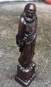 沈香木彫りダルマ祖師仏像赤木彫刻高さ20cm