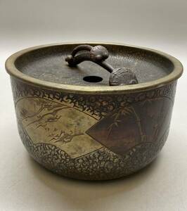 福亜堂 建水 茶こぼし 鎚起銅器 銅製 煎茶道具 茶道具 工芸品