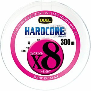 DUEL (デュエル) PEライン 釣り糸 HARDCORE X8 【 ライン 釣りライン 釣具 高強度 高感度 】 0.8号 300m 5色/