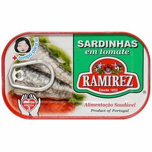 サルジンニャス　（イワシのトマトソース漬け）　ラミレス 125g 非常食 保存食 長期保存