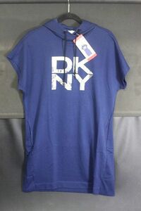 DKNY SPORT ダナキャラン レディース 半袖ワンピース ネイビー サイズM ビッグロゴ/チュニック 36143★送料520円★