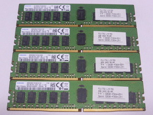 メモリ サーバーパソコン用 Samsung DDR4-2400 (PC4-19200) ECC Registered 8GBx4枚 合計32GB 起動確認済です M393A1G40EB1-CRC0Q③