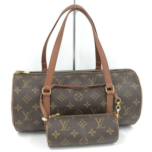 【中古】LOUIS VUITTON パピヨン 30 ハンドバッグ モノグラム ポーチ付き M51385