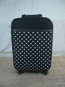 5261　黒Ｘ水玉　軽量　スーツケース　キャリケース　旅行用　ビジネストラベルバック