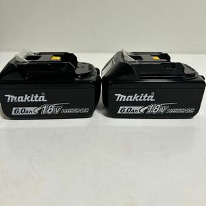 マキタ　Makita 純正　2個　Li-ion バッテリー　BL1860B 6.0Ah 18V 雪マーク マキタバッテリー　マキタインパクトドライバー　動作品　美品