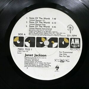 米 プロモ JANET JACKSON/STATE OF THE WORLD/A&M 7502175231 12