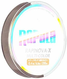 Rapala(ラパラ) PEライン ラピノヴァX マルチカラー 200m 0.4号 8.8lb 4本編み 10m毎に5色分け RXC200M04