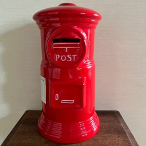 美品 郵便ポスト 陶器 貯金箱 特大サイズ 高さ約30cm ノベルティ 昭和レトロ