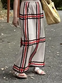 vintage チェックロングスカート