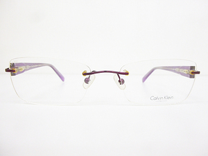 ∞【デッドストック】Calvin Klein カルバンクライン 眼鏡 メガネフレーム CK7206 53[]18-135 ツーポイント ふち無し パープル 未使用 □H8