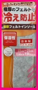 【送料無料:インソール:1足:冷え 防止:保温効果】★メンズ:24-27cm or レディース:22-25cm:保温効果で足元ポカポカ:フリーサイズ