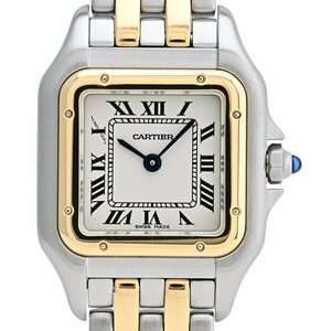 カルティエ CARTIER パンテール SM 2ロウ W25029B6 腕時計 SS YG クォーツ アイボリー レディース 【中古】