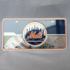 NEW YORK METS ニューヨーク メッツ MLB ライセンスプレート ナンバープレート ストリートボード パーキングプレート ウェルカムボード3506