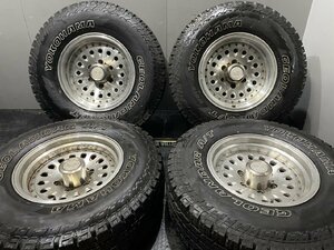 【YOKOHAMA A/T G015 265/75R16】夏タイヤ【BERG 16インチ 8J6HPCD139.7±0】20年製 バリ溝 レンコンディッシュ 深リム 78プラド等 VTL085