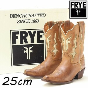 ◆FRYE フライ レザー ウエスタン ブーツ 茶色 ブラウン 8