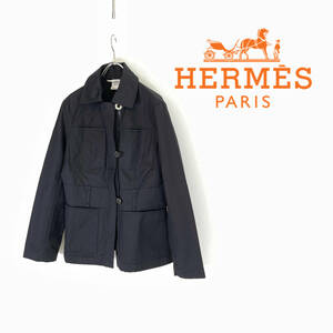 HERMES エルメス セリエボタン コットン×レザー ジャケット size 40 0323053