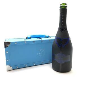 【箱 空瓶】 ANGEL エンジェル シャンパン ブルー 青 箱 ボックス インテリア 飾り シャンパンボトル ケース 酒瓶 管理RY24001463