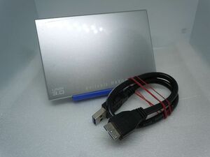 ◆月末特価セール◆外付けポータブルHDD 500GB IODATA HDPC-UT500S USB 3.0対応 USBケーブル付属 使用-11418時間 使用感有