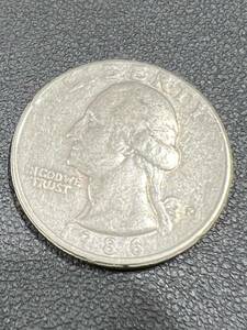 アメリカ 1986 25セント/クォーターダラー 硬貨 外国コイン 硬貨 アンティーク コレクション 流通/現状品 送84 同梱可