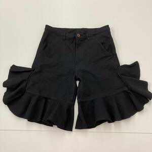 2023SS COMME des GARCONS SHIRT フレア フリル ショートパンツ 黒 Mサイズ コムデギャルソンシャツ ハーフ ショーツ archive 3080442