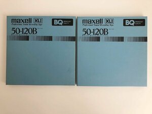 オープンリールテープ 10号 MAXELL 50-120B XLⅠ BQ メタルリール MR-10 元箱付き 2本セット 使用済み 現状品 (515-5)