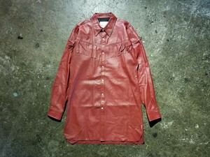 COMME des GARCONS HOMME SP 94AW シープスキン ウエスタンロングシャツ 1994AW AD1994 コムデギャルソンオムスペシャル 羊革 レザーシャツ