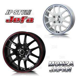 MONZA モンツァ JP STYLE Jefaジェファ(4本セット) 4.5J x 14 インセット+45 PCD100 4穴 パールホワイト/ブルーライン (JEFA-451445-WB-4S