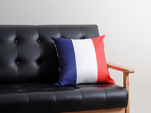 国旗 クッションカバー 45×45cm フランス インテリア 雑貨 小物 プリント 正方形 モダン シンプル 枕 座布団 ソファ ベッド リビング 寝室