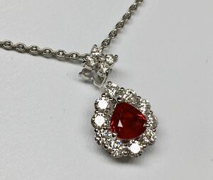 ◆新品◆【GIA鑑別付】 ビルマ産 ピジョンブラッド 天然ルビー 1.01ct ダイヤモンド 高級ネックレス 計1.46ct/Pt900・Pt850 Burma RUBY◆