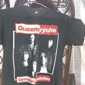 【服飾】 バンド Tシャツ QUEENS クイーン ryche USA製 ビンテージ 1988年ツアー SMサイズ 着丈約73cm 身幅約50cm 当時物 レア _